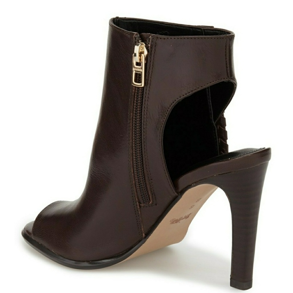 New COACH Open-Toe Open-Back Leather Heels Sandals - Picture 2 of 3